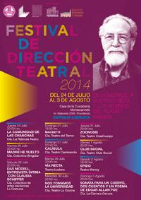 El Festival de Dirección Teatral 2014 se realizará en la Casa de la Ciudadanía Montecarmelo de la Ilustre Municipalidad de Providencia y la entrada a todas las obras es liberada.