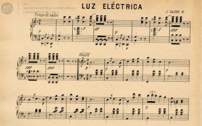 "Luz eléctrica: valse. Homenaje a Edison" de Oliva Guzmán, J. Pertenece a la Colección de partituras José Zamudio Zamora