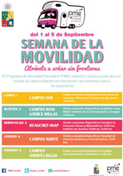 Afiche Semana de Movilidad Estudiantil. 