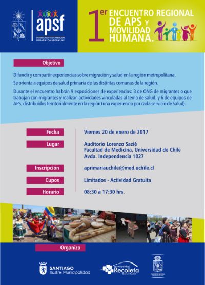 Afiche 1er Encuentro regional de APS y movilidad humana