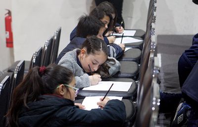 En las sesiones de "recreometraje" participaron además profesores y apoderados de los establecimientos que visitaron el  Salón José Miguel Blanco del Museo Nacional de Bellas Artes. 