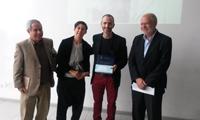 Junto a Darío Osses, Director de la Biblioteca Fundación Neruda; Alejandra Araya, Directora del Archivo Central Andrés Bello; y Fernando Saéz, Director Ejecutivo de la Fundación Neruda.