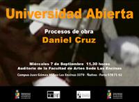Este miércoles 7 de septiembre, a las 11:30 horas, se realizará la charla que Daniel Cruz dictará en el marco de Universidad Abierta.