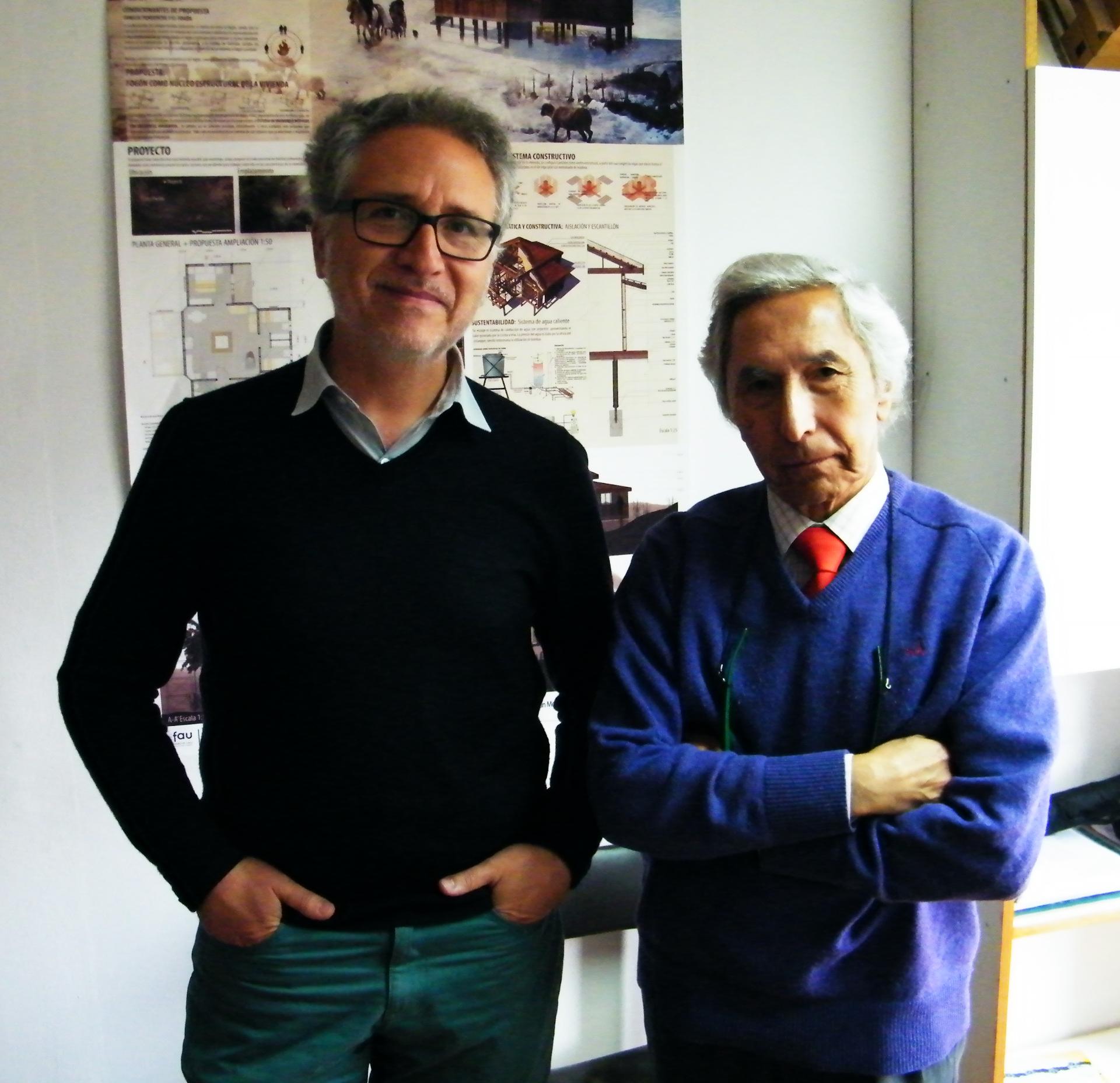 Profesor Jorge Larenas y profesor Orlando Sepúlveda, director del INVI.