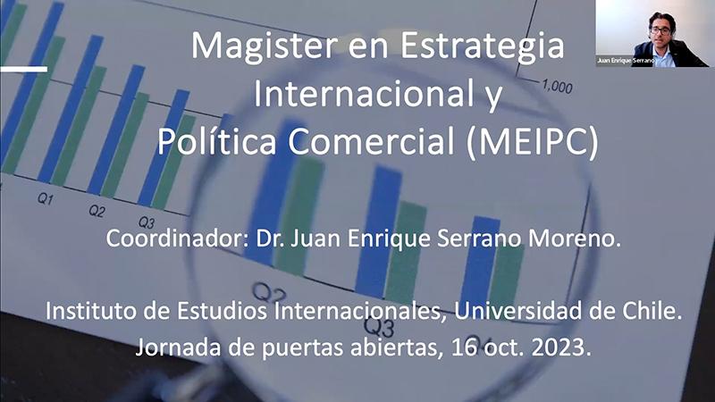 El prof. Juan Enrique Serrano presentó el Magíster en Estrategia Internacional y Política Comercial, cuya coordinación asumió este año.