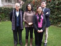 Los profesores Francisco Prieto, Ximena Olmos y Ricardo Gamboa, junto a Karen Greenhill.