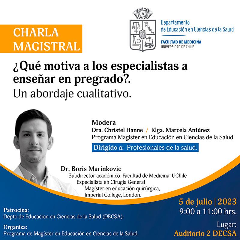 Charla Magistral: ¿Qué Motiva A Los Especialistas A Enseñar En Pregrado ...