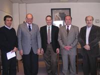Dr. Jorge Gamonal, Vicerrector Jorge Allende, Dr. Silvio Gutkind, Decano Julio Ramírez y Dr. Daniel Wolff.