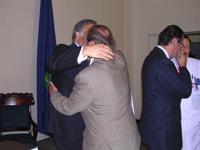 Decano Julio Ramírez felicitó al Ministro Erazo por la alianza estratégica entre ambas instituciones públicas.