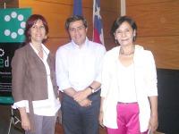 Prof. Pilar Barba, Decano Jorge Gamonal y Decana Cecilia Sepúlveda
