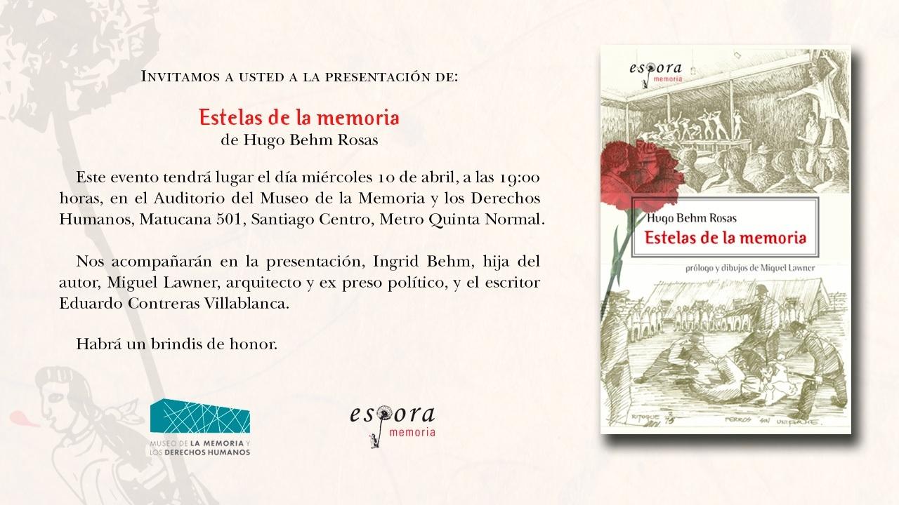 Presentación Libro Estela de la Memoria de Hugo Behm  Rosa