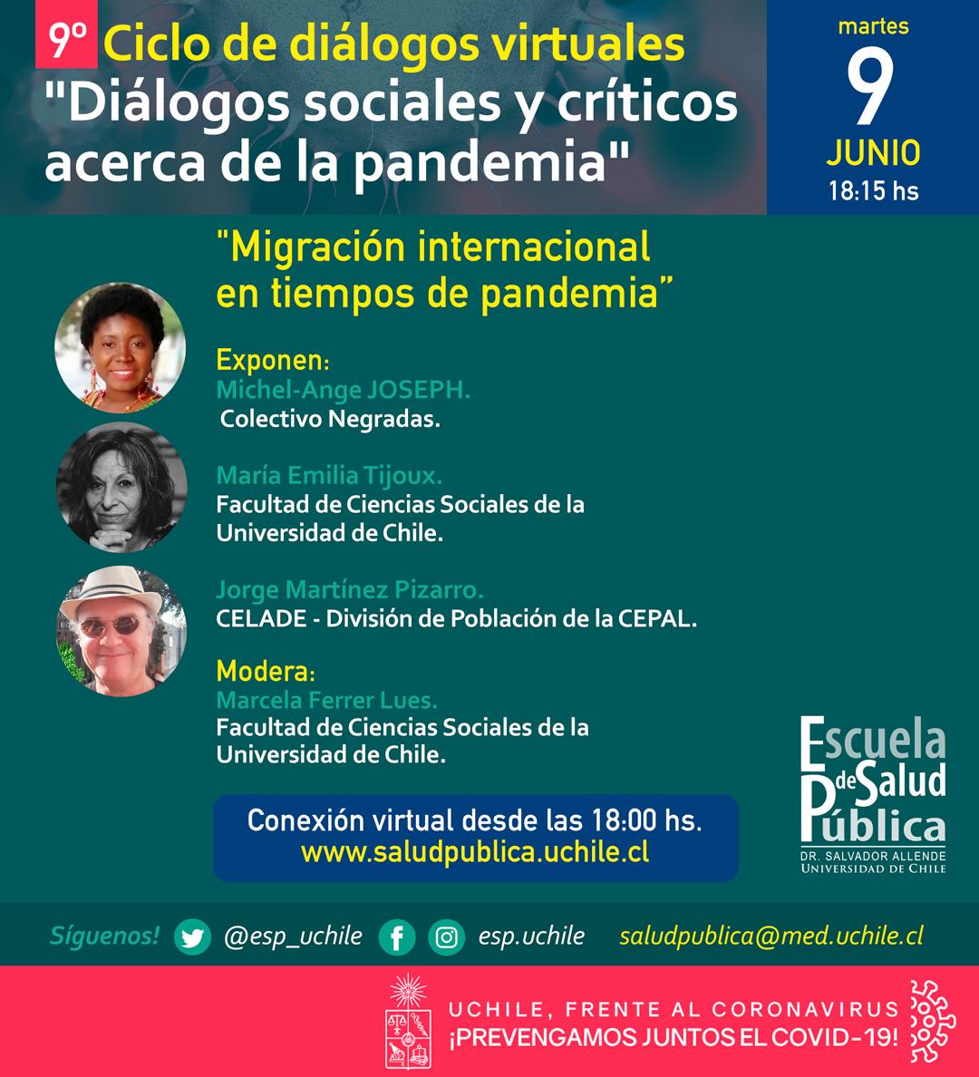 9vo Ciclo de diálogos virtuales: Diálogos sociales y críticos de pandemia  "Migración internacional en tiempos de pandemia"