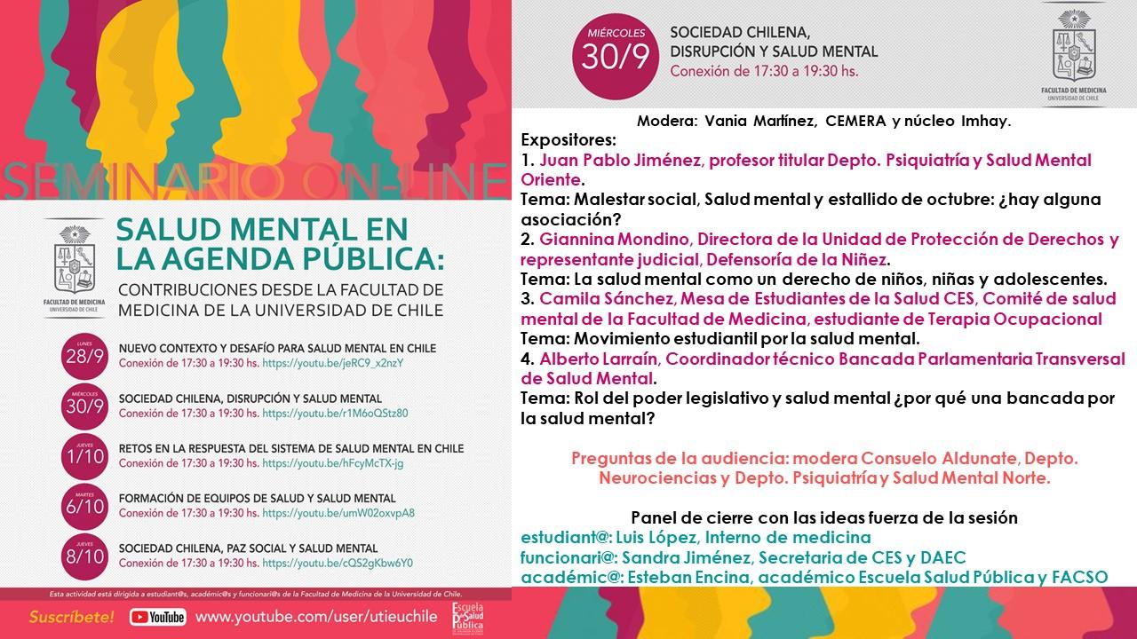 Sociedad Chilena, Disrupción y Salud Mental
