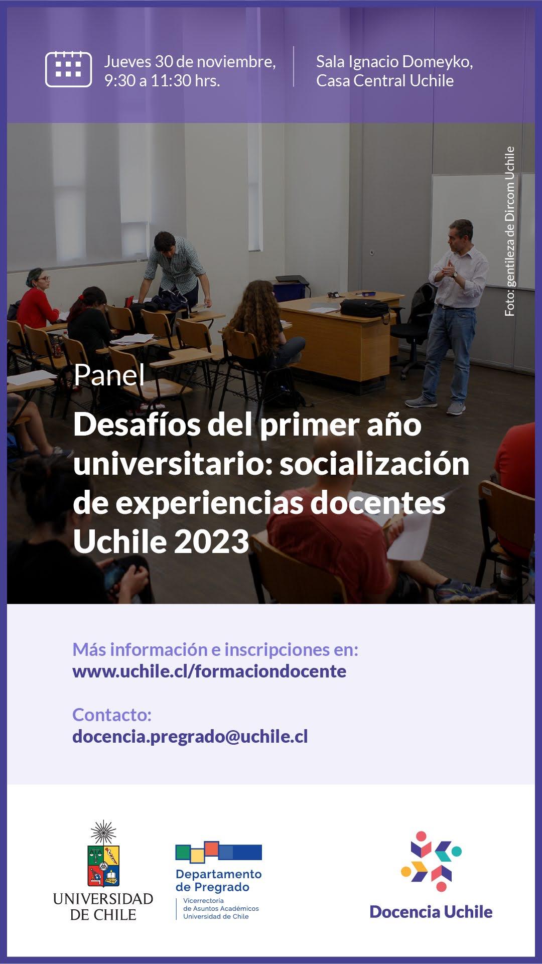 Panel “Desafíos del primer año universitario: socialización de experiencias docentes Uchile 2023”