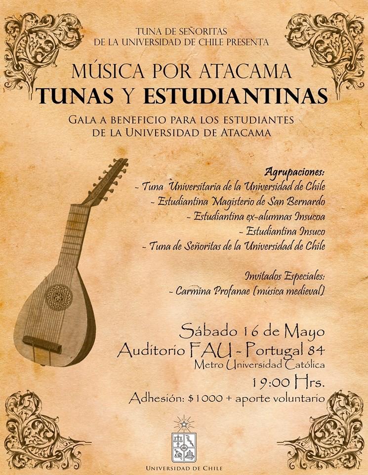 Actividad en beneficio de la región de Atacama Tunas y estudiantinas