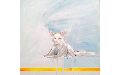 Solange Michele Germain Medina - "Blanco" de "Las ciudades de los perros" dibujo, 40x40 cm. 2015