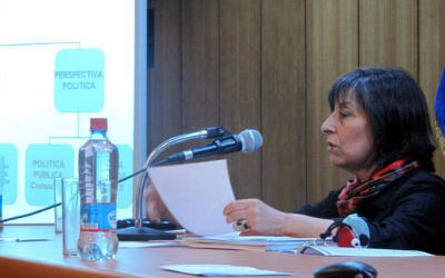Prof. María Emilia Tijoux, académica del Departamento de Sociología de FACSO.