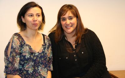 La Coordinadora de la Unidad de Redes Transdisciplinarias, Inta Rivas, junto a la Coordinadora de Proyectos y Concursos, Andrea Rodríguez.