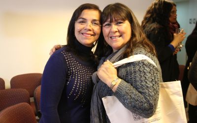 La Secretaria de la Vicerrectoría, Valeria Espinoza, y la Secretaria del CICUA, Rosario Berríos.