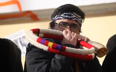Estudiantes y comunidad mapuche celebraron por primera vez el We Tripantu en la Casa Central de la U. de Chile