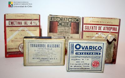 Conjunto de medicamentos de la colección Objetos del Museo de Farmacia.