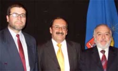 Profesores Oscar Seguel S.,Manuel Csanova P., y Walter Luzio L.