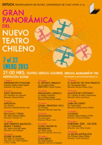 Depto. de Teatro invita  a "Gran panorámica del nuevo teatro chileno"