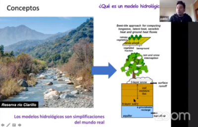 El académico explicó desde el ciclo del agua hasta cómo se formulan los modelos hidrológicos que se utilizan actualmente.