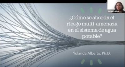 La Profesora Yolanda Alberto abordó como delinear un marco para la evaluación de riesgo multi-amenaza en sistemas de agua en Chile.