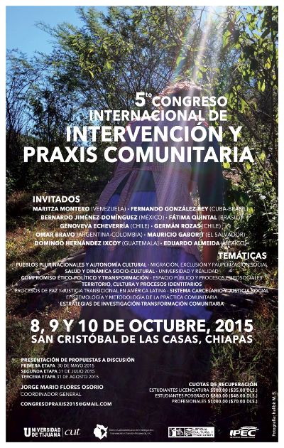 Afiche del Encuentro de Intervención Comunitaria realizado en Chiapas.