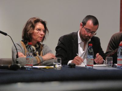 La académica francesa durante el Coloquio "Sueños" realizado en Octubre en la Universidad de Chile.