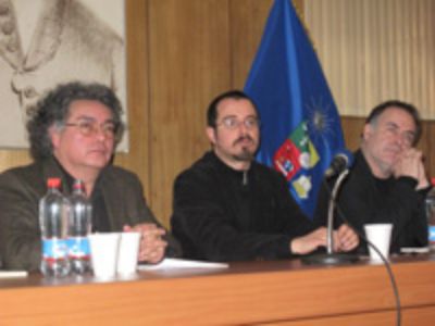 Los profesores Sergio Rojas, Pablo Cabrera y Roberto Aceituno