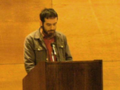 El vocero de los alumnos, el sociólogo Joaquín Andrade.