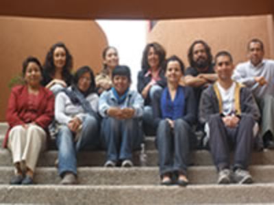 La Prof. Barozet, junto a alumnos del Doctorado en Ciencias Sociales del Colegio San Luis de Potosí