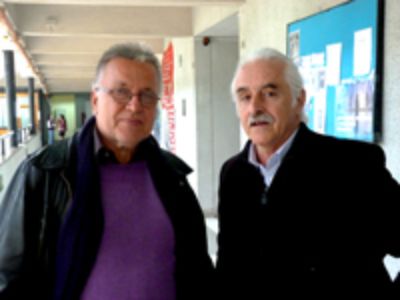 Prof. Manfred Liebel y Prof. Osvaldo Torres, coordinador del Diplomado Niñez y Políticas Públicas en la FACSO