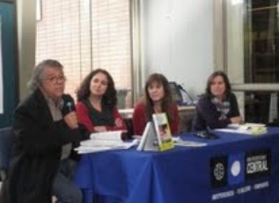 De der. a izq: Ricardo Antunes, Paula Vidal, María Angélica Rodríguez y Ruth Lizana.