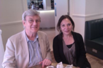Durante la reunión con Profesor Hans Haenlein, Londres, Julio 2, 2013.