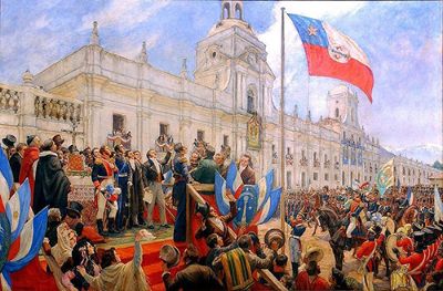 Jura de la Independencia en la Plaza de Armas de Santiago, Pedro Subercaseaux