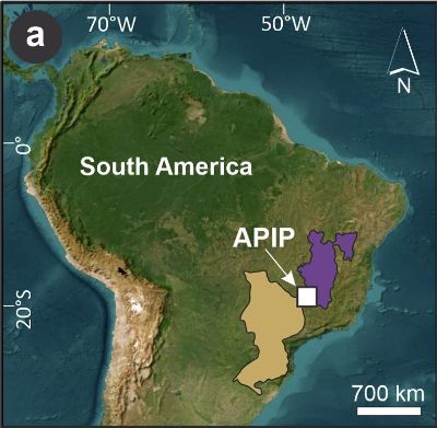 The Alto Paranaíba Igneous Province (APIP), located in Brazil. This tiny region supplies about 90% of the global production of niobium.