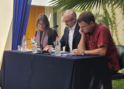 Los profesores Fabiola Wüst, Federico Rojas y Andrés Malamud.