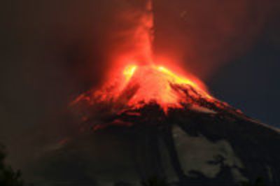 El volcán Villarrica, IX región.