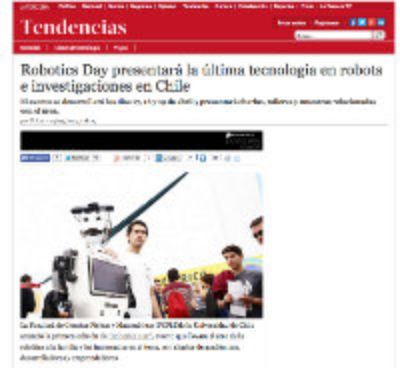 Robotics Day también tuvo eco en el diario La Tercera.