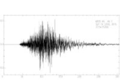 El acelerograma del terremoto del 16 de Septiembre. La imagen corresponde al sensor ubicado Cerro Colorado - Renca.