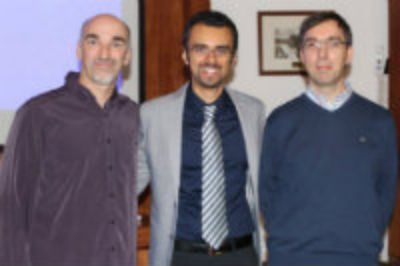 Prof. Brian Townley, Nasser Madani Esfahani y Prof. Xavier Emery. 