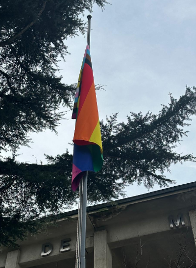La Bandera del Progreso fue diseñada por el artista queer y no binario Daniel Qasar, y busca visibilizar los cambios que ha habido dentro de la comunidad LGBTQIA+. 