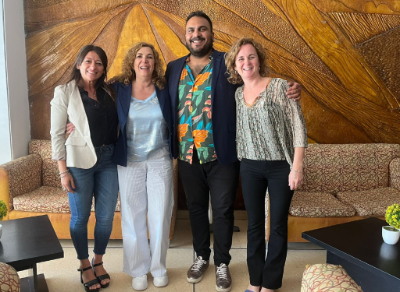 Prof. Pamela Bordón, coordinadora anterior; Prof. Carla Saad, coordinadora alterna; Prof. Patricio Bustamante, coordinador del comité y Prof. Anabella Morcillo, coordinadora alterna anterior