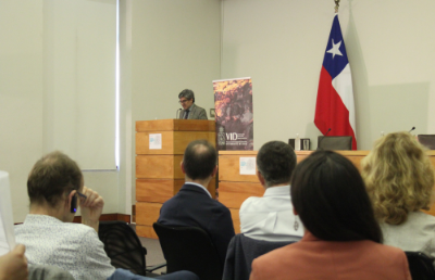 El vicerrector de Investigación y Desarrollo de la U. de Chile, Enrique Aliste, participó en la jornada de inauguración del Seminario.