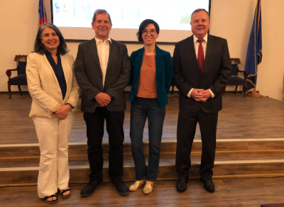 Doctora Jimena Sierralta, doctor Pedro Maldonado, profesora Claudia López y Jorge Rodríguez