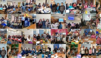 Collage de equipos educativos en el proyecto de bienestar socioemocional