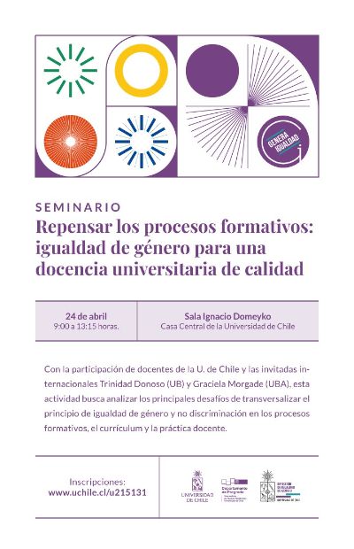 Banner del  Seminario Repensar los procesos formativos igualdad de género para una docencia universitaria de calidad